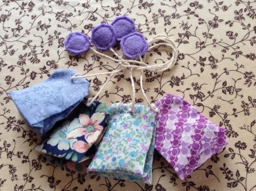 Purple themed tea bags